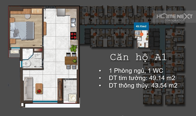 Happy One 1 bedroom layout large