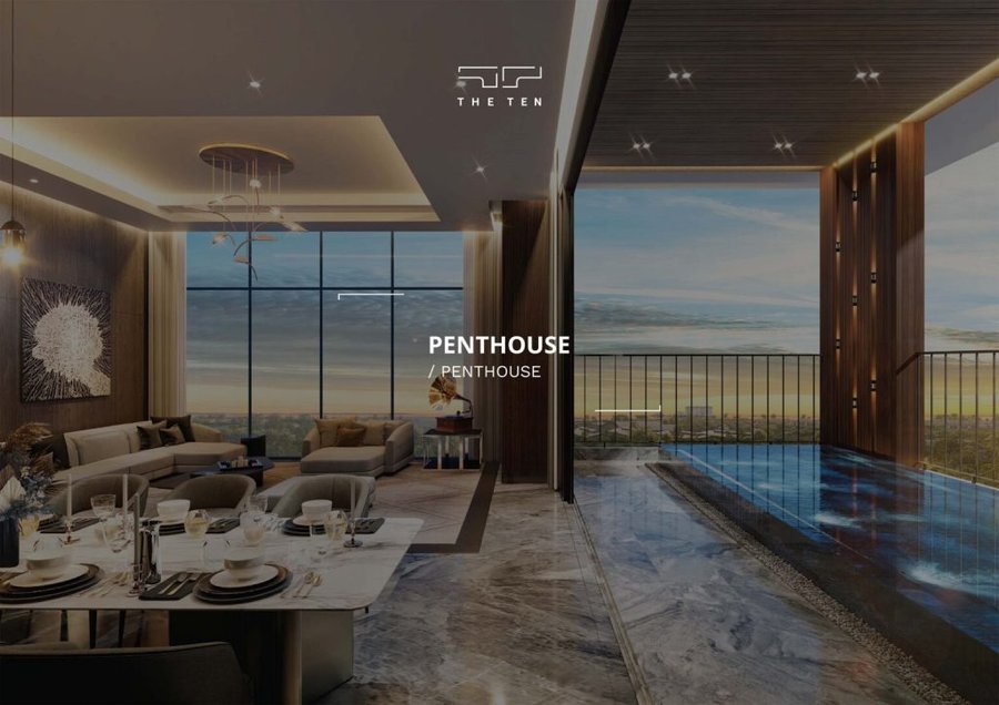 mặt bằng căn hộ penthouse dự án The Ten